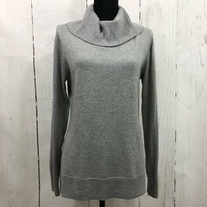 Feminine Black Rivet Grey Cowl Neck Sweater